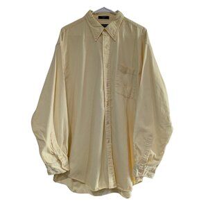 Nautica Men's Button Down Shirt, Yellow, Size XL, 100% Cotton